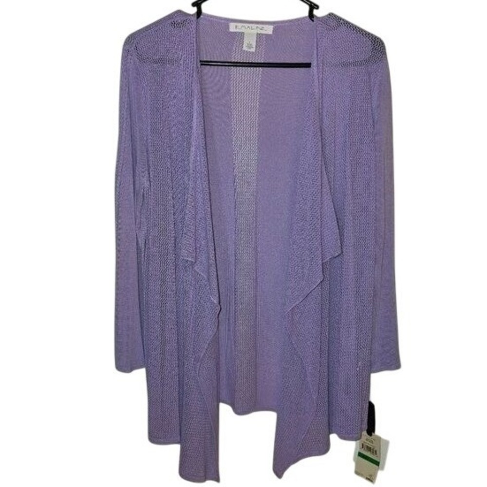 EMALINE Lilac-colored waterfall sweater/cover-up size large